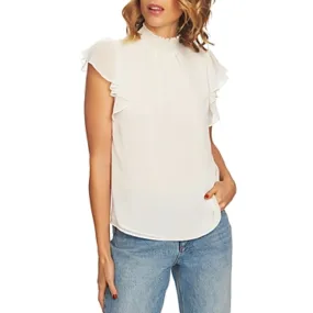 1.State Womens Turtleneck Smocked Blouse