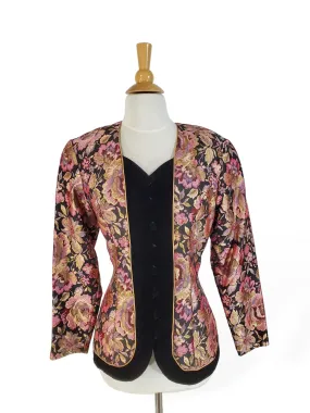 80s Scott McClintock Brocade and Velvet Jacket - sm, med