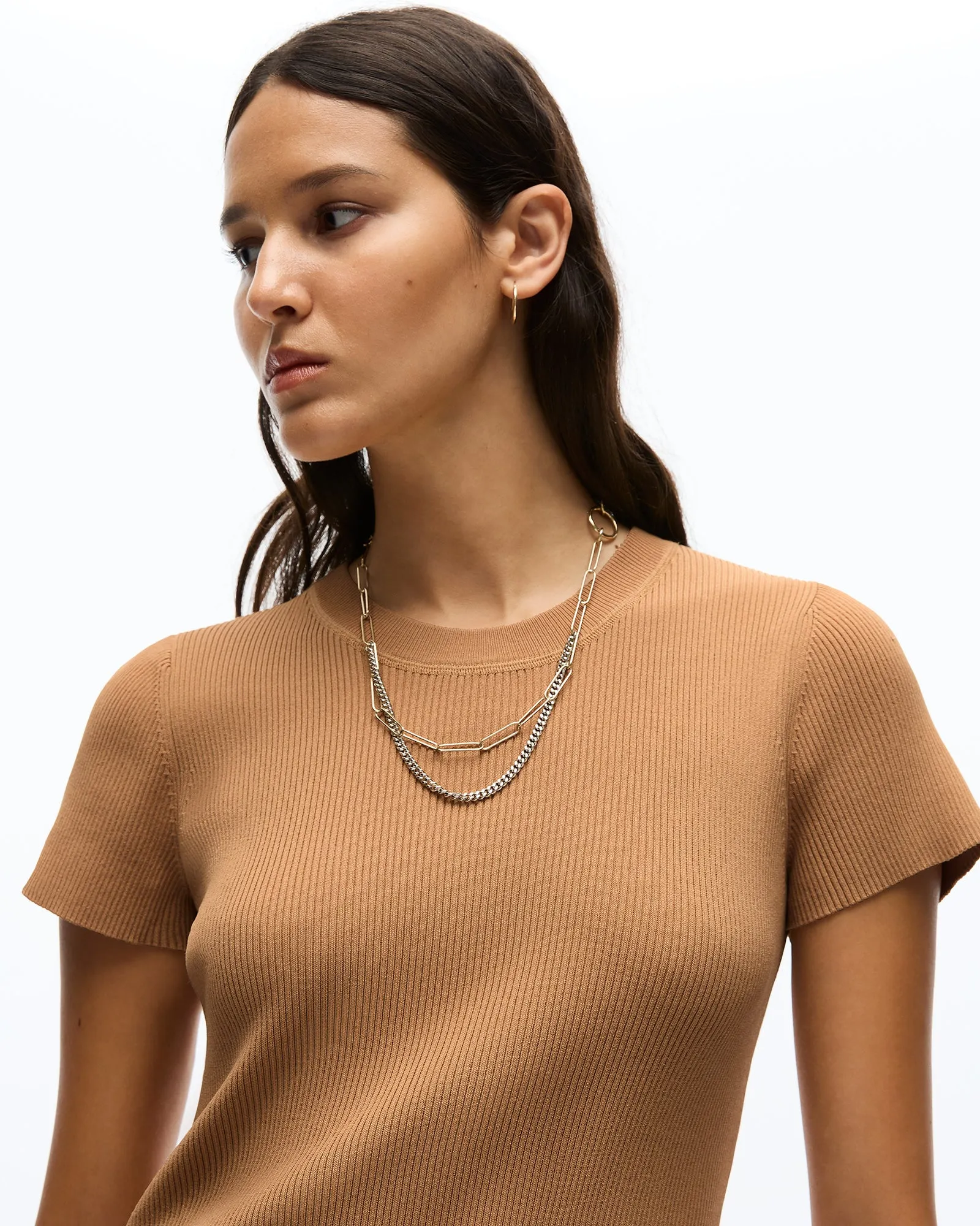 AGNES KNIT TEE - CARAMEL