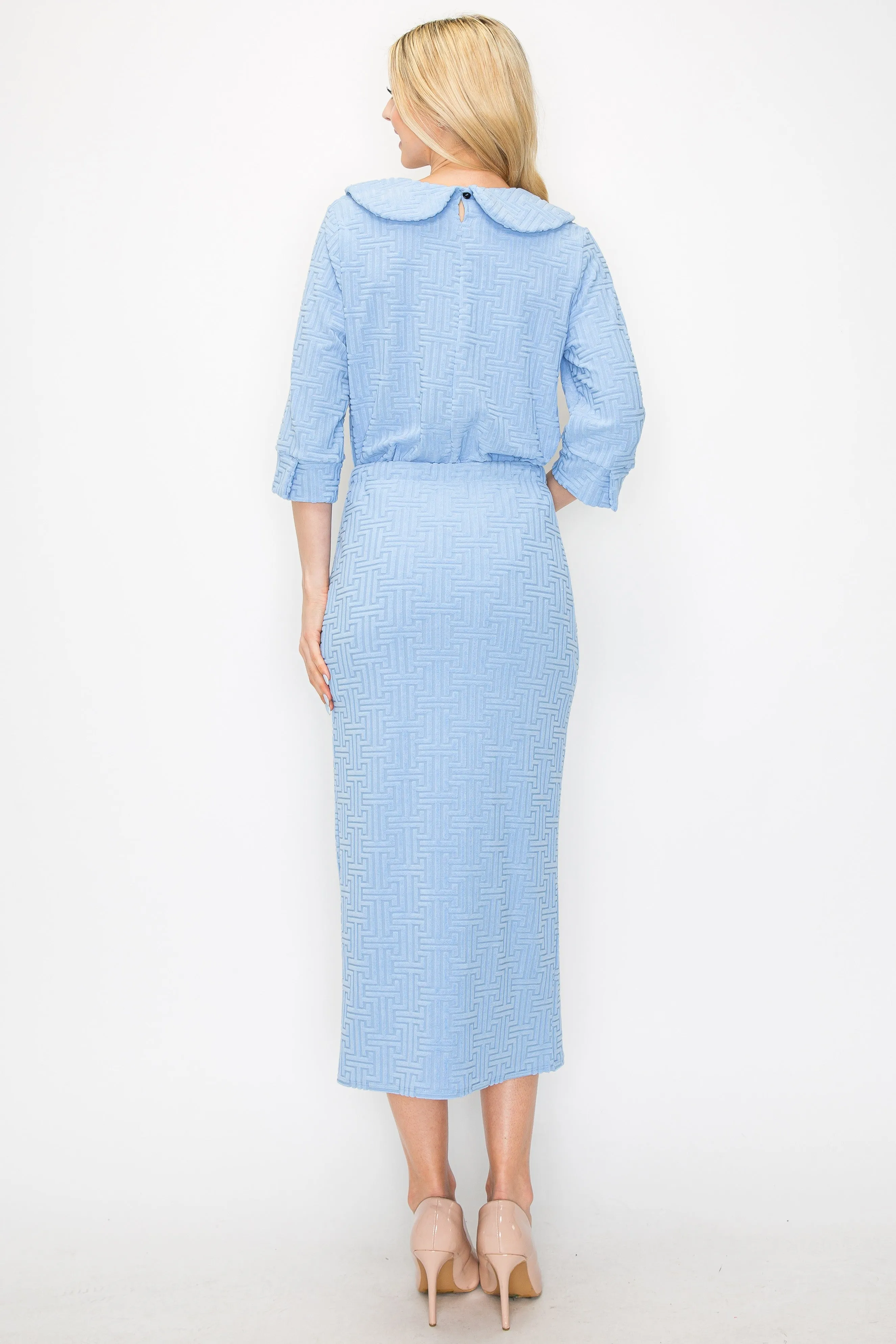 Amy & Addie Blue Pencil Skirt-Regular & Plus