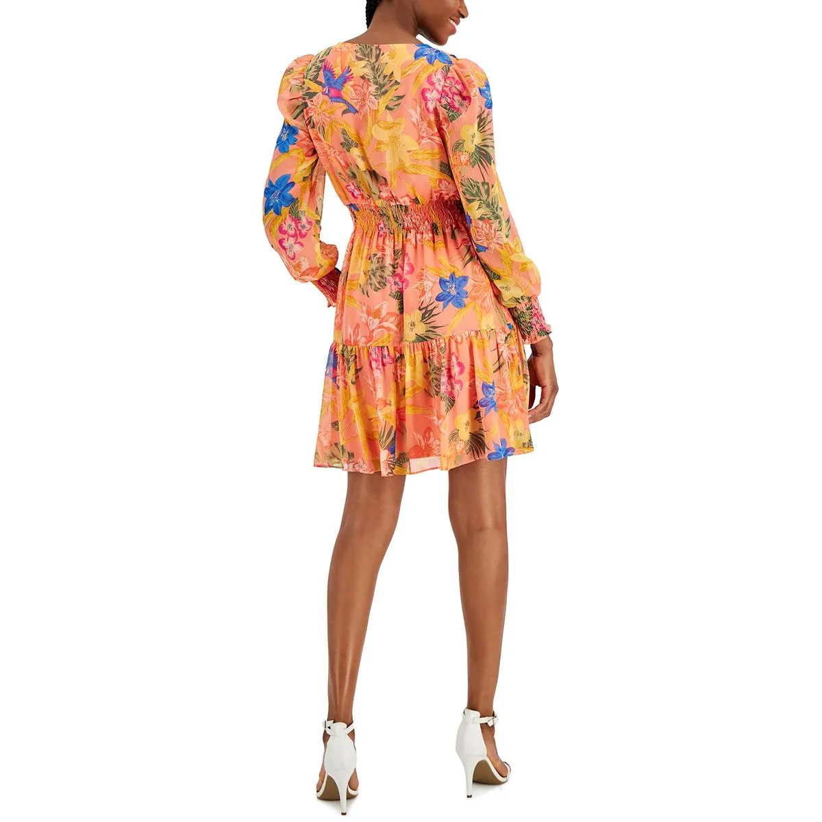 Anne Klein Womens Daytime Tropical Print Fit & Flare Dress