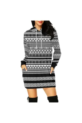 Aztec Hoodie Mini Dress