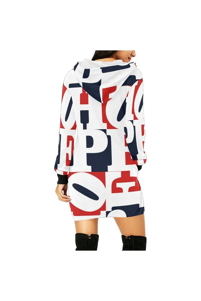 Big Hope All Over Print Hoodie Mini Dress