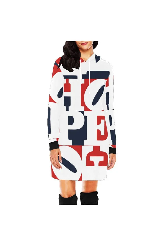 Big Hope All Over Print Hoodie Mini Dress