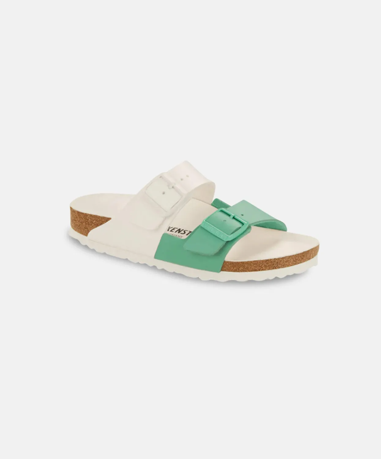 Birkenstock Arizona Split Birko-Flor White/Bold Jade Sandals