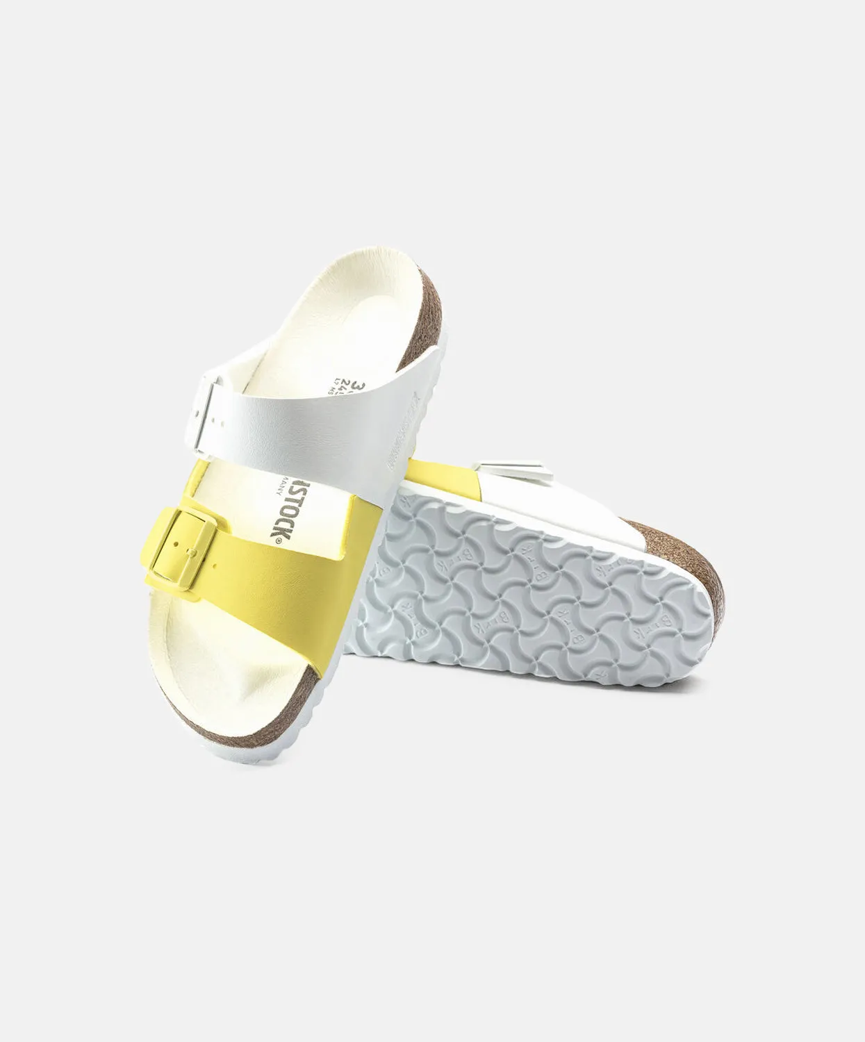 Birkenstock Arizona Split Birko-Flor White/Sour Lime Sandals