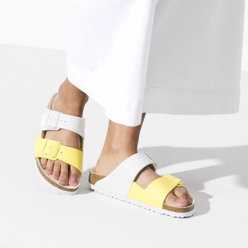 Birkenstock Arizona Split Birko-Flor White/Sour Lime Sandals