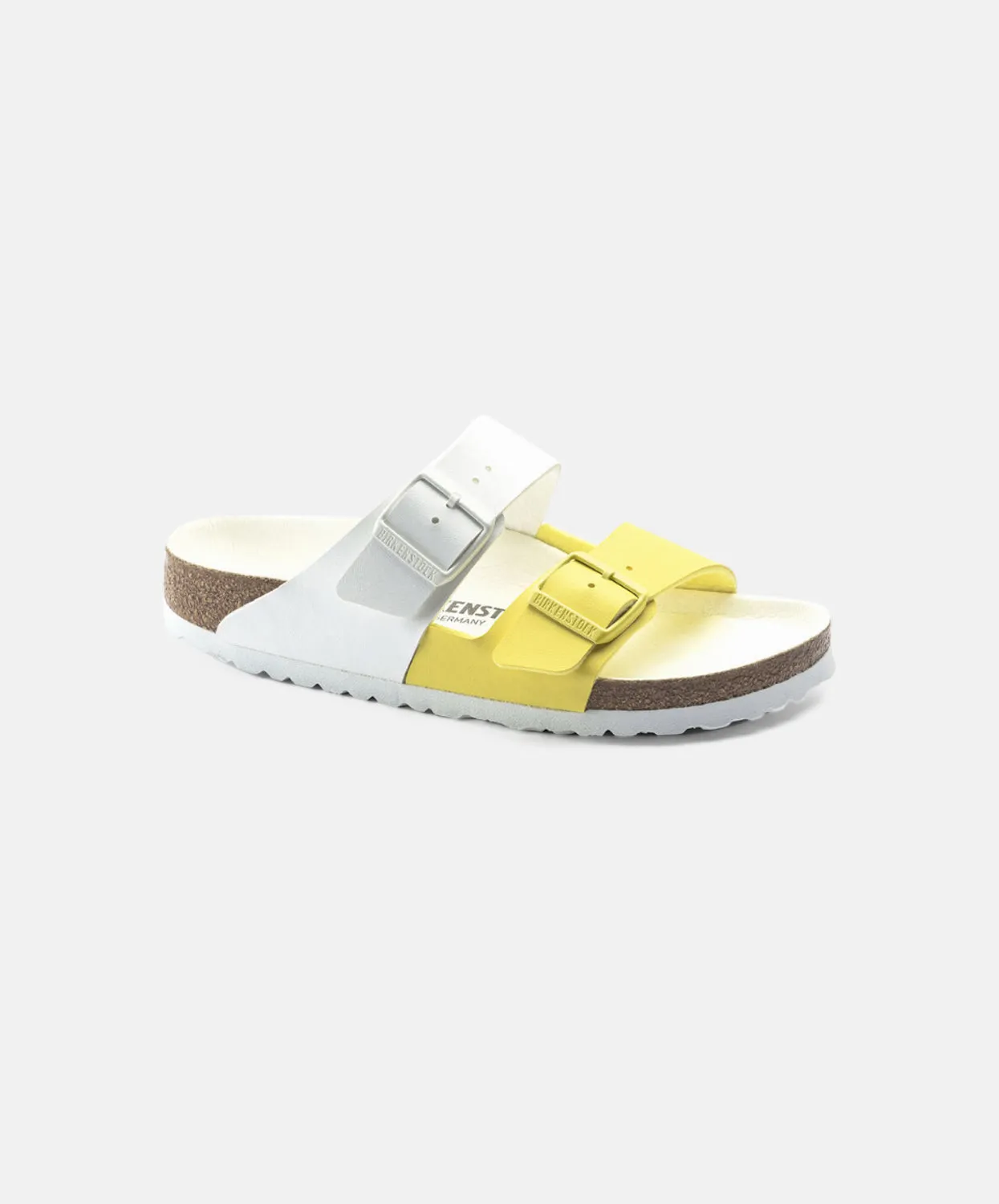 Birkenstock Arizona Split Birko-Flor White/Sour Lime Sandals