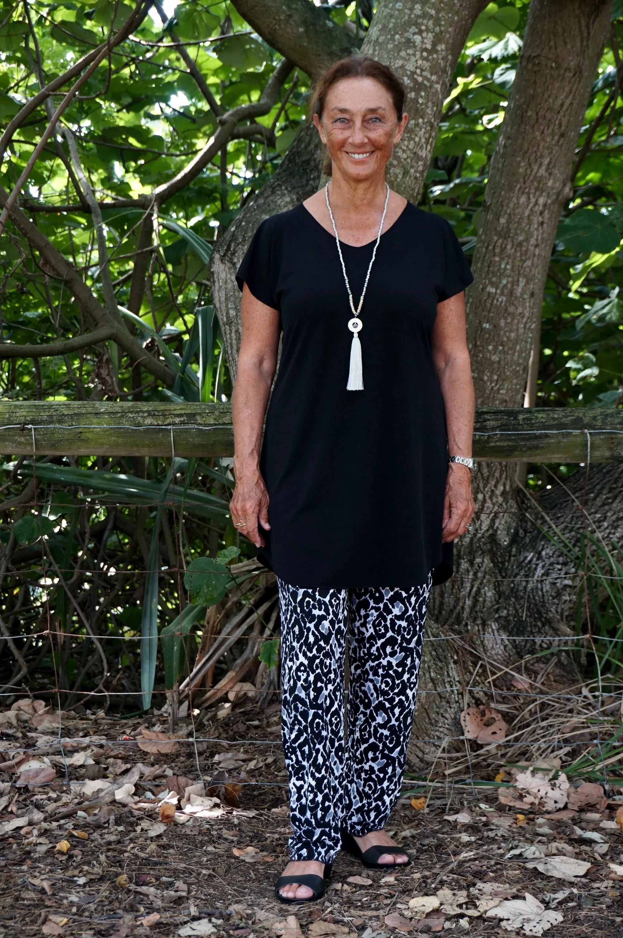 Black Jersey Tunic Top