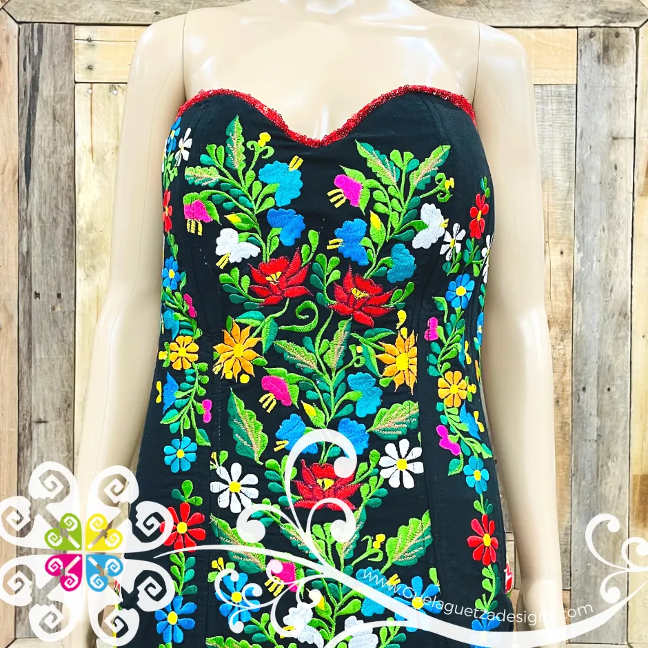 Black Puebla Party Dress - CUSTOM ORDER