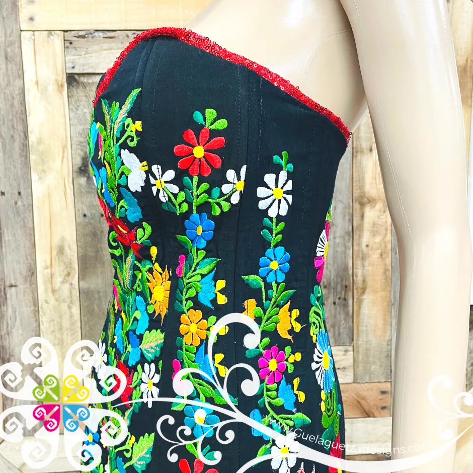 Black Puebla Party Dress - CUSTOM ORDER