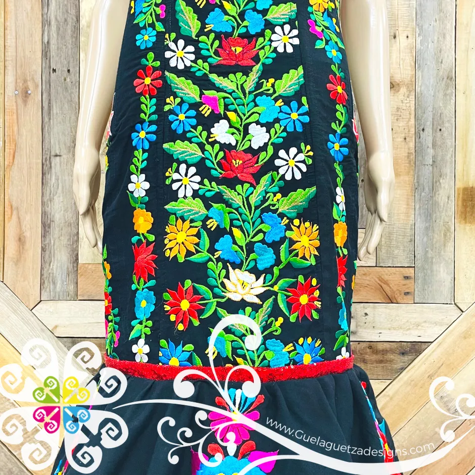 Black Puebla Party Dress - CUSTOM ORDER