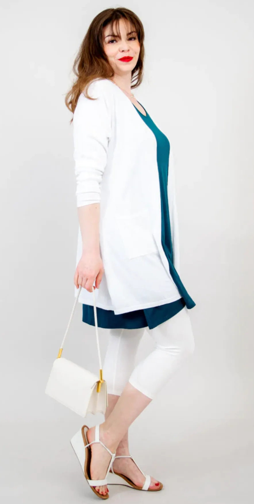 Blue Sky Spirit tunic dress, bamboo sleeveless solid