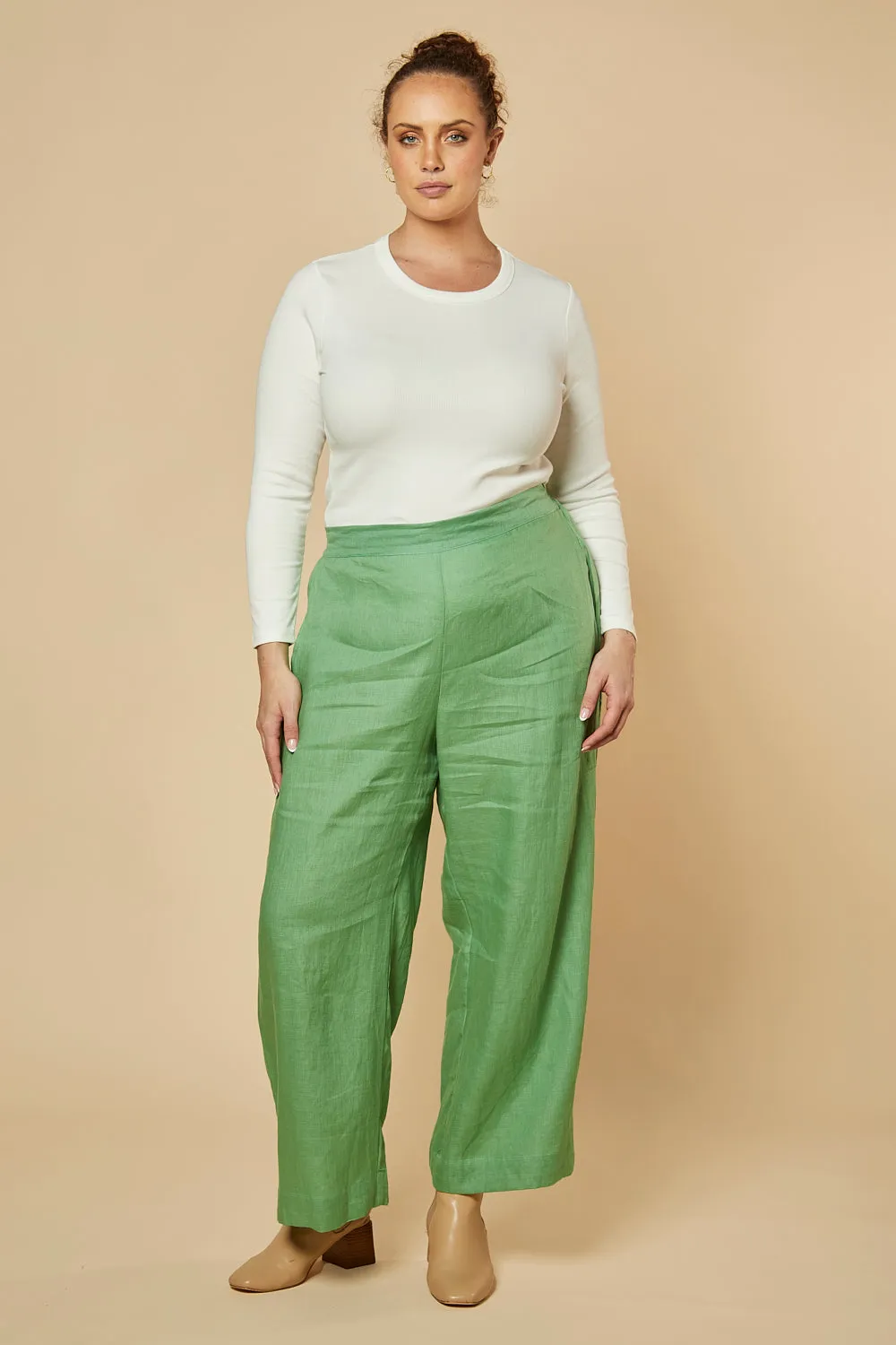 Camille Wide Leg Pant in Jadesheen