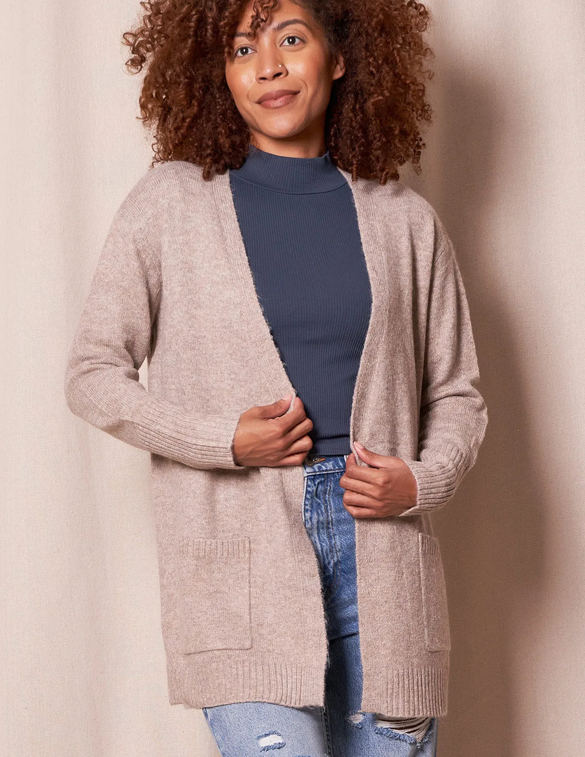 Cosy Open Front Cardigan