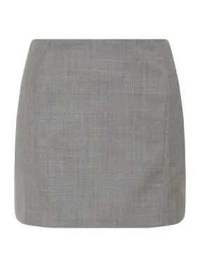 Curve Seam Wool Mini Skirt