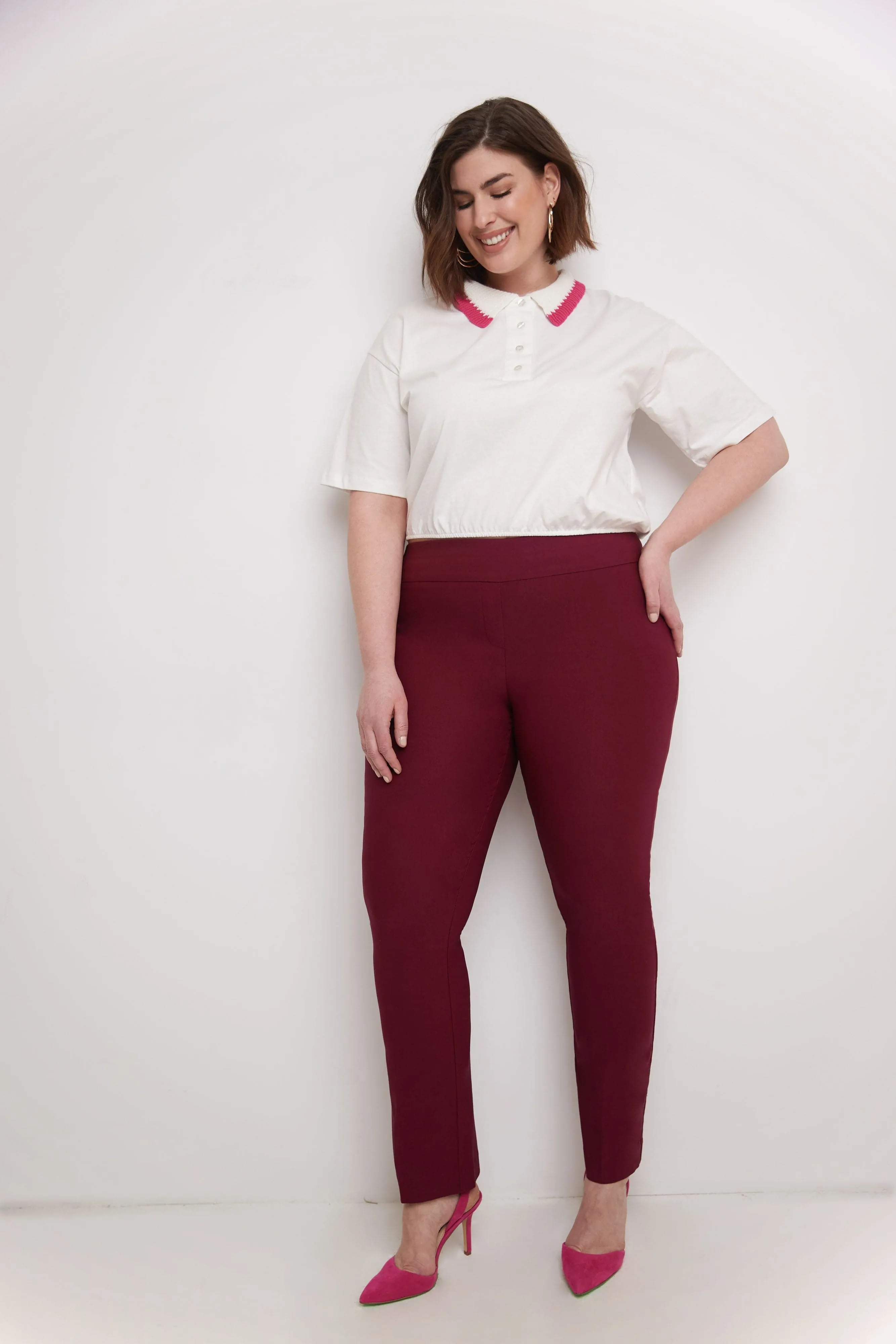 Curvy Tummy Control Straight Leg Pants