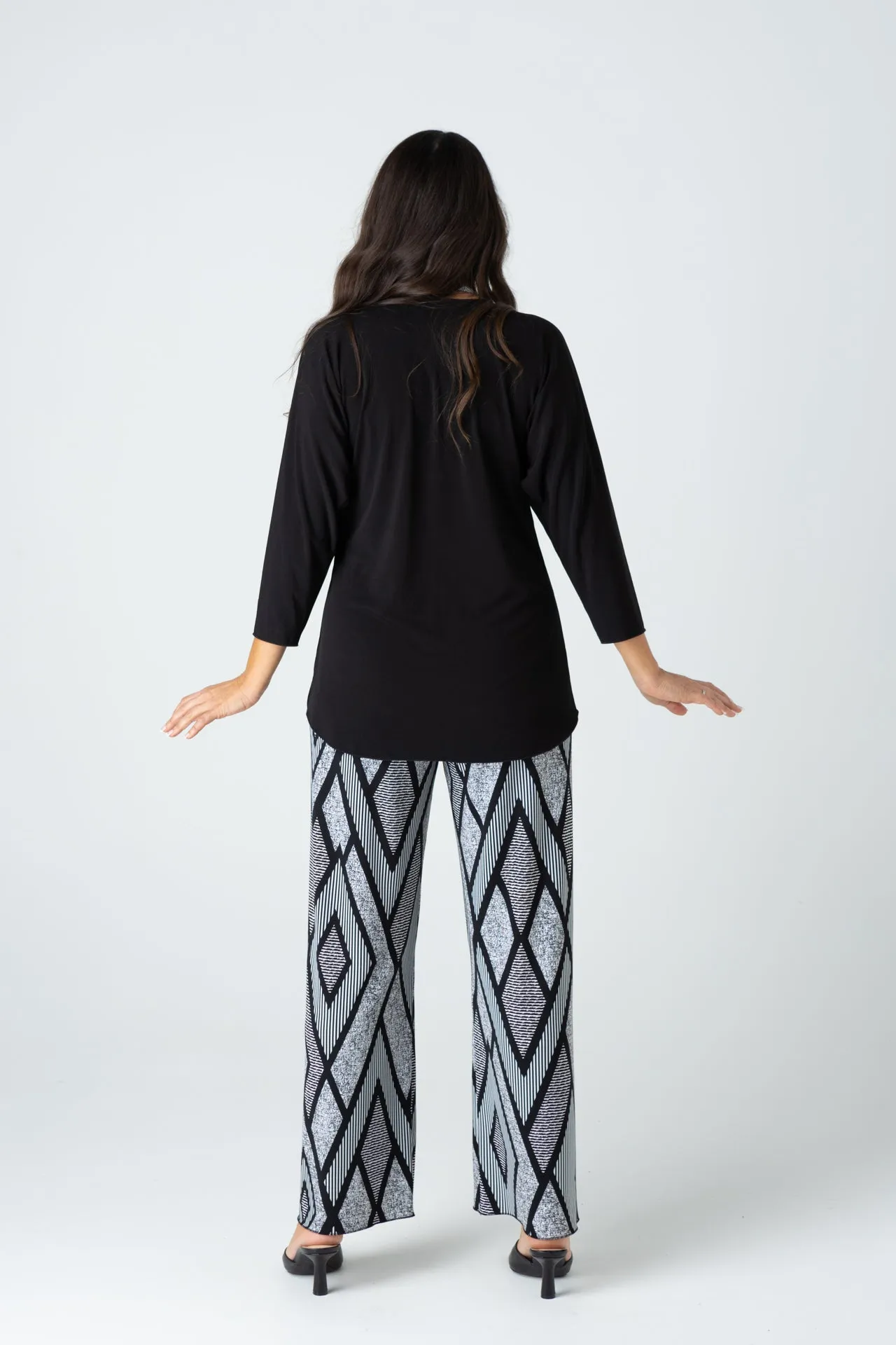 Diamonds Wide Leg Jersey Palazzo Pants