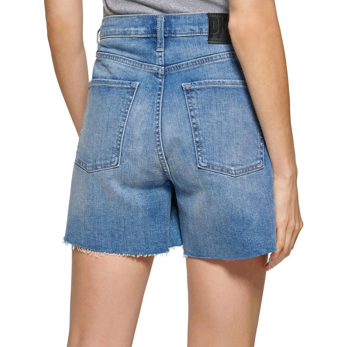 DKNY Jeans Womens Raw Hem High Rise Denim Shorts