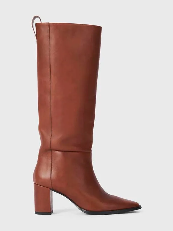 DOLORES LEATHER BOOTS HAZELNUT