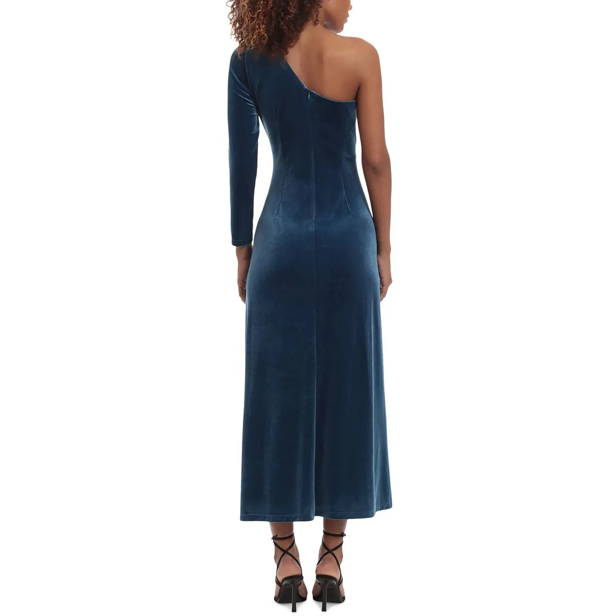 Donna Morgan Womens Velvet Mid-Calf Midi Dress