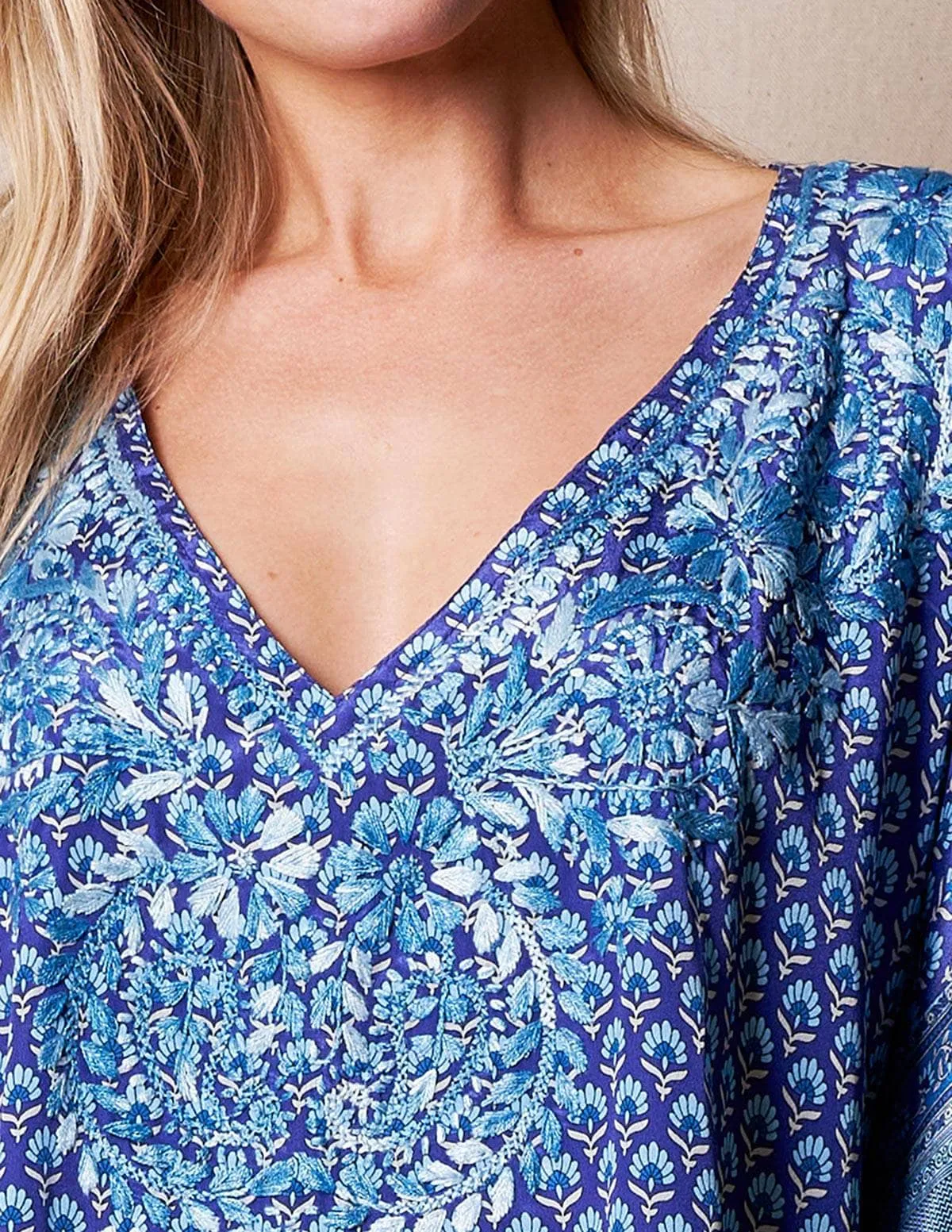 Fair Trade Flowy Tunic - Sapphire