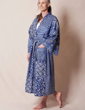 Fair Trade Kimono Robe - Indigo