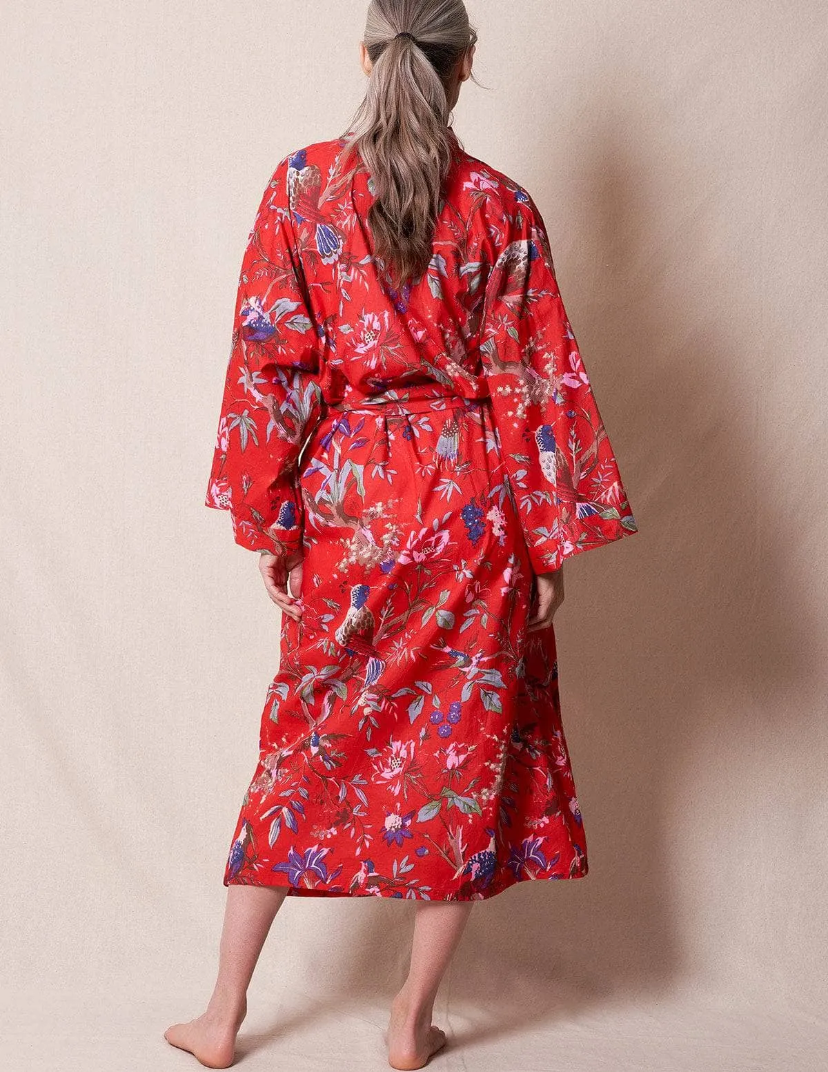 Fair Trade Kimono Robe - Red