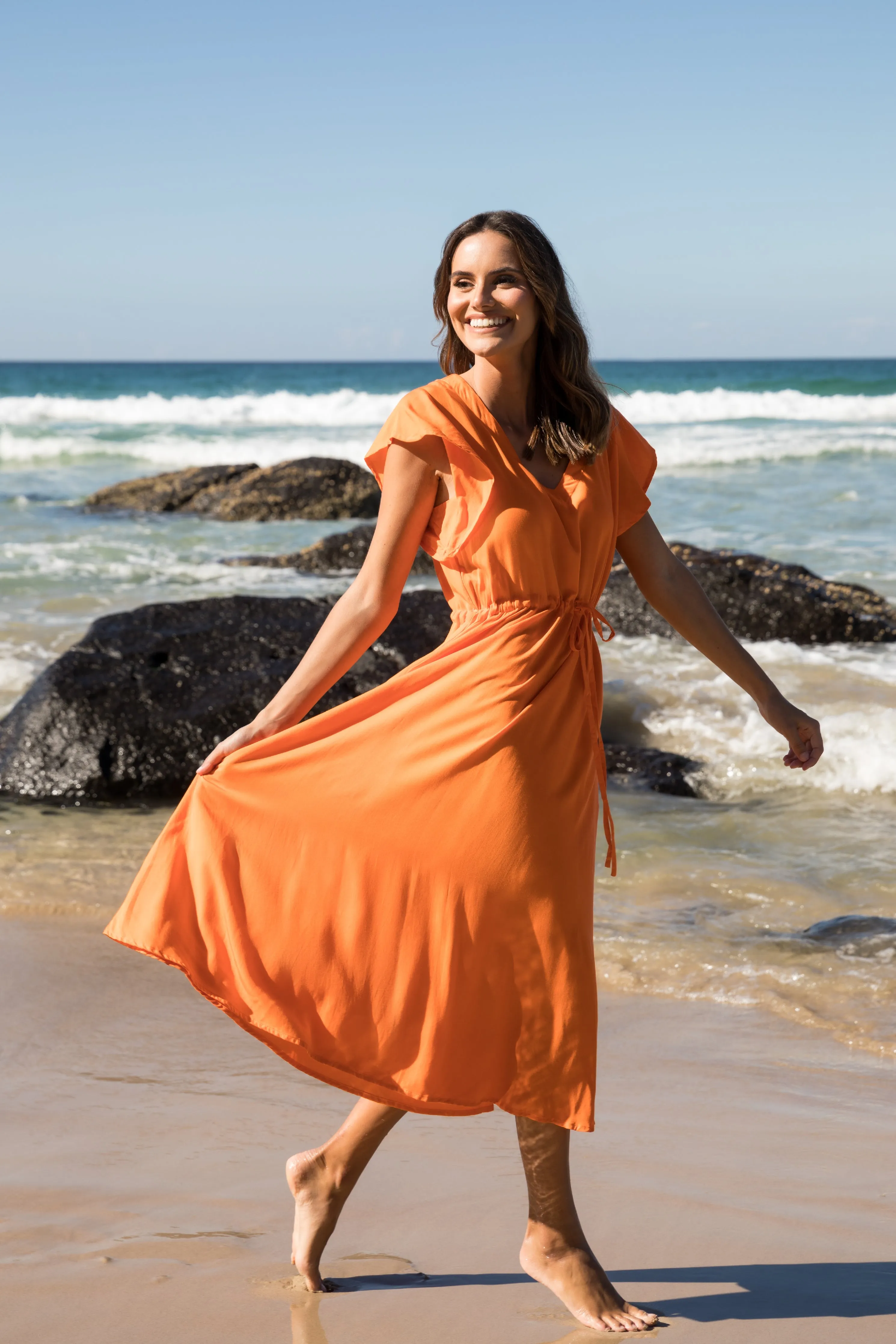 FINAL SALE Margie Dress in Tangelo Orange