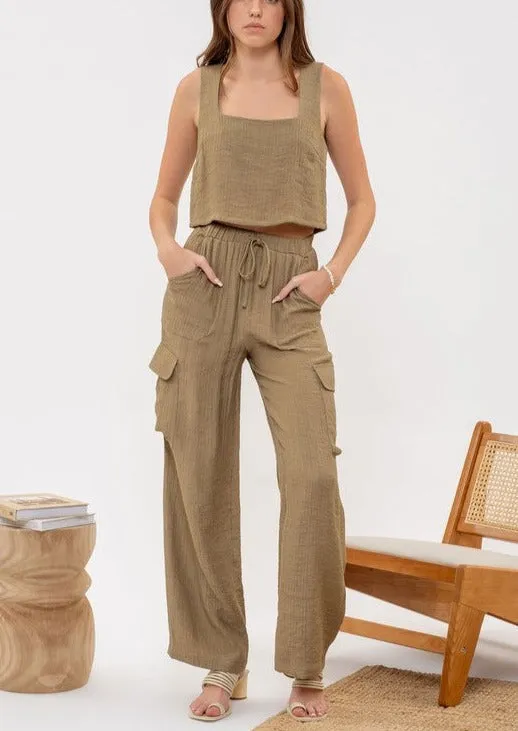 FINAL SALE - Sweet Summer Time Olive Cargo Pants