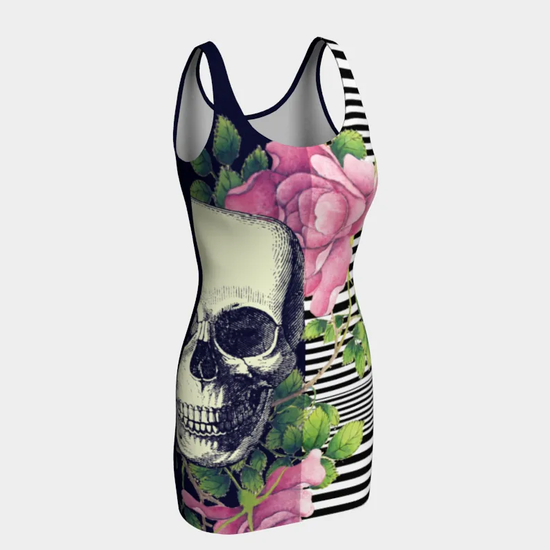 Floral Skulls Bodycon Dress