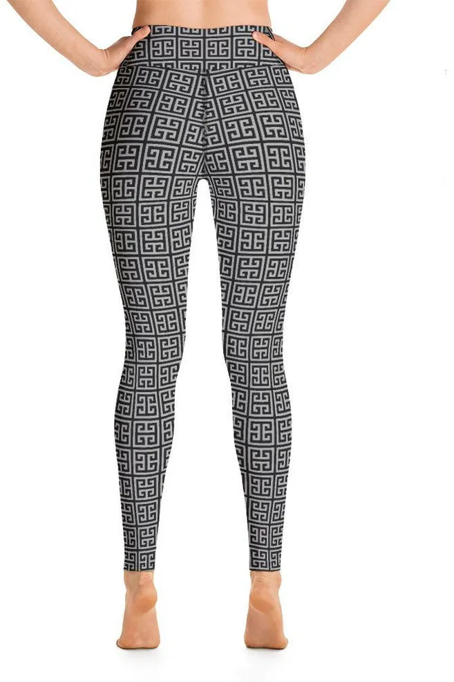 Greek Key Yoga Leggings