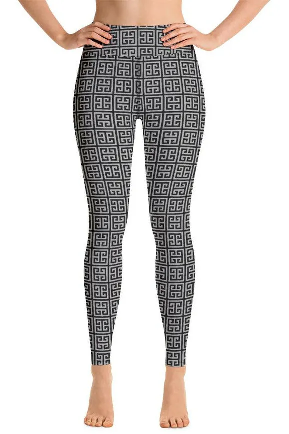 Greek Key Yoga Leggings