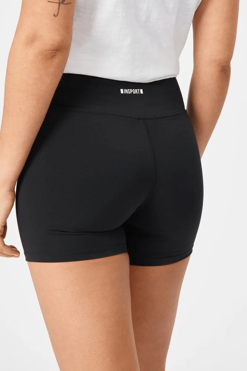 INSPORT WOMEN'S ESSENTIAL POWER BLACK SHORTS