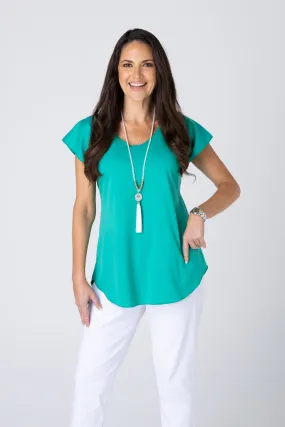 Jade Short Sleeve Cotton Sports Knit Top