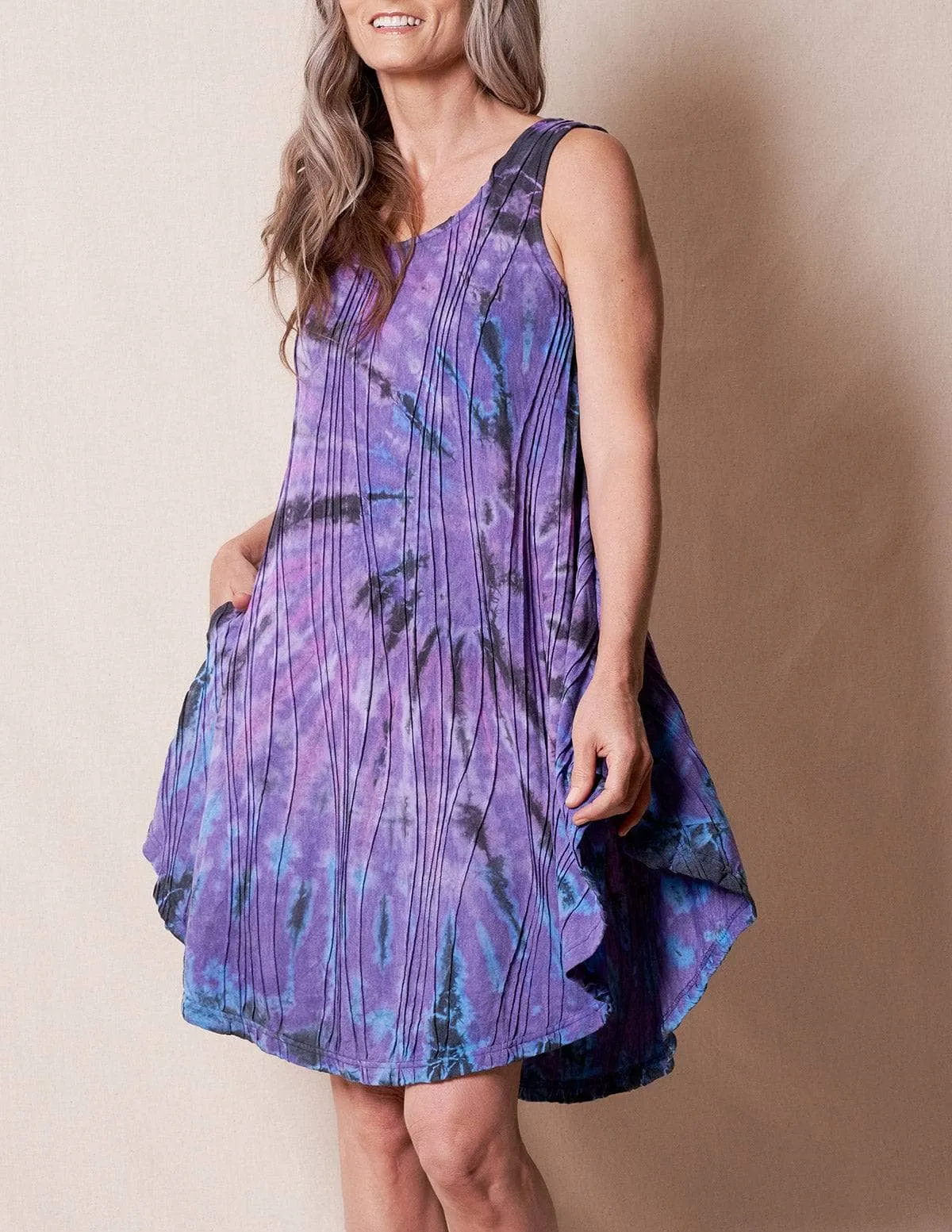 Jaya Tie-Dye Sleeveless Tunic Dress