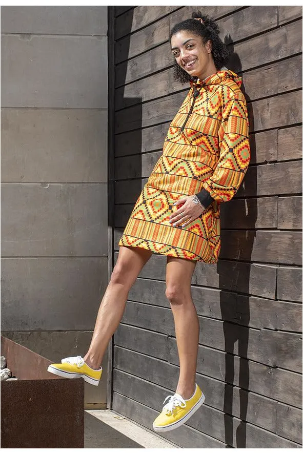 Karma Kente  Hoodie Mini Dress