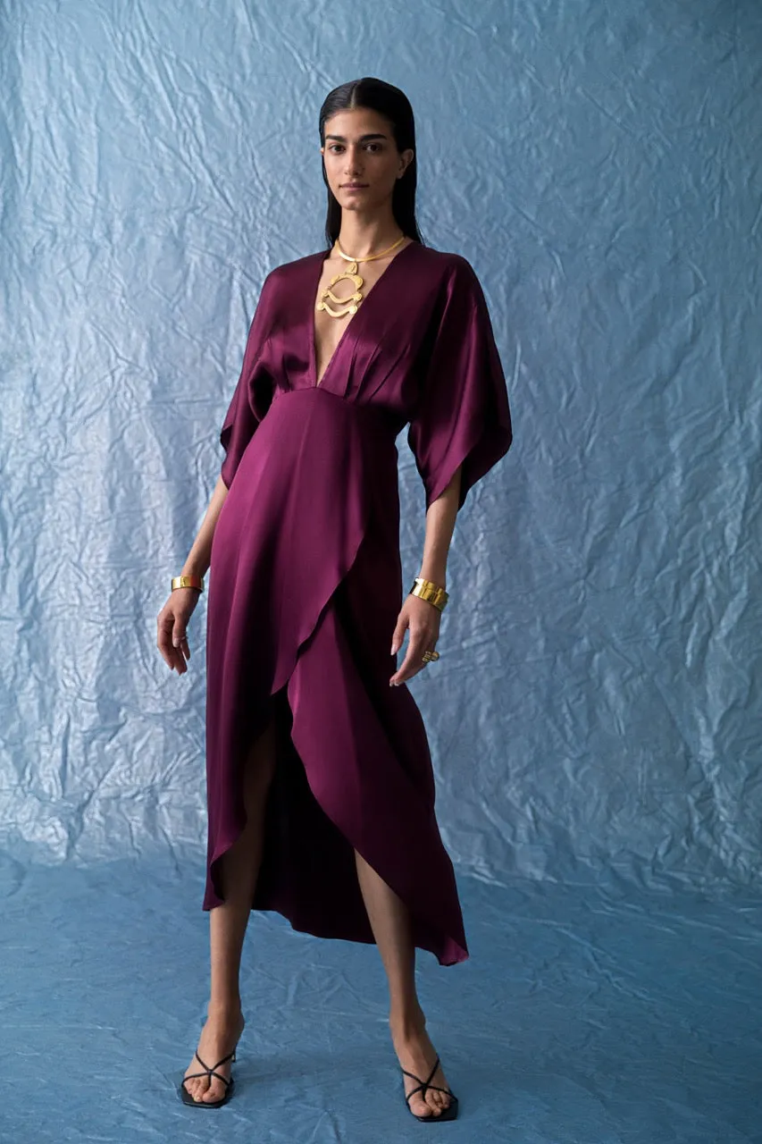 Katherine Burgundy Maxi Dress