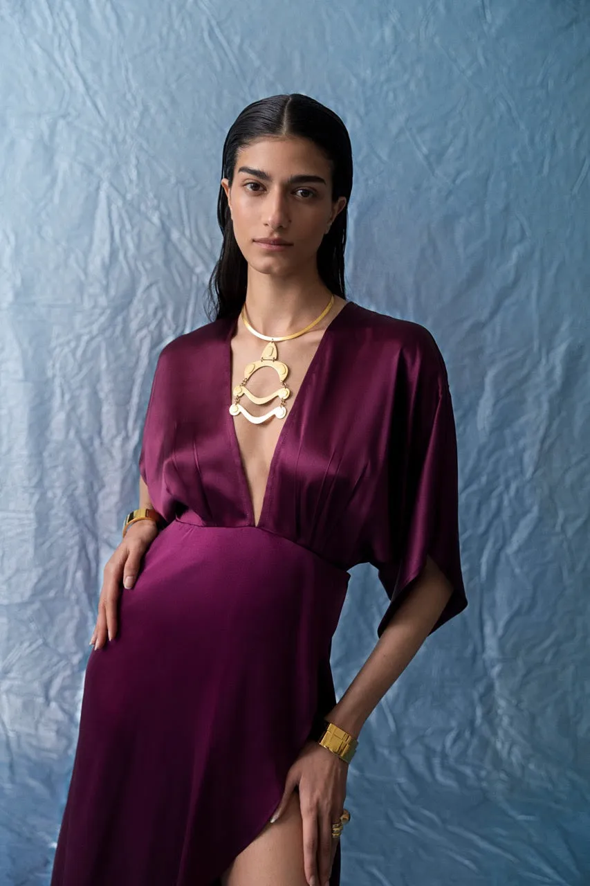 Katherine Burgundy Maxi Dress