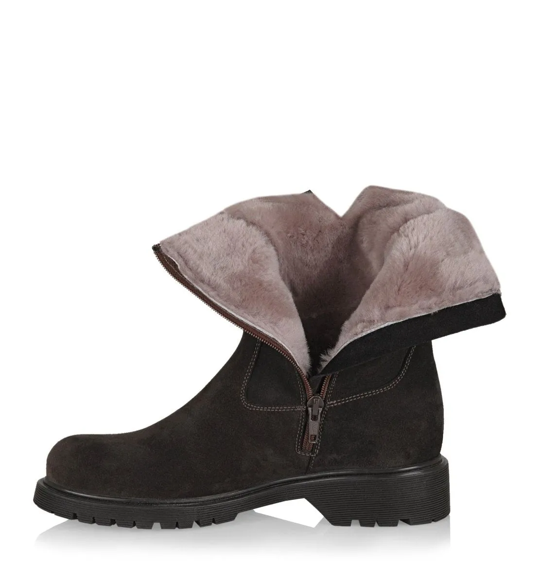 La Canadienne Women's Hunter Waterproof Shearling Brown Suede