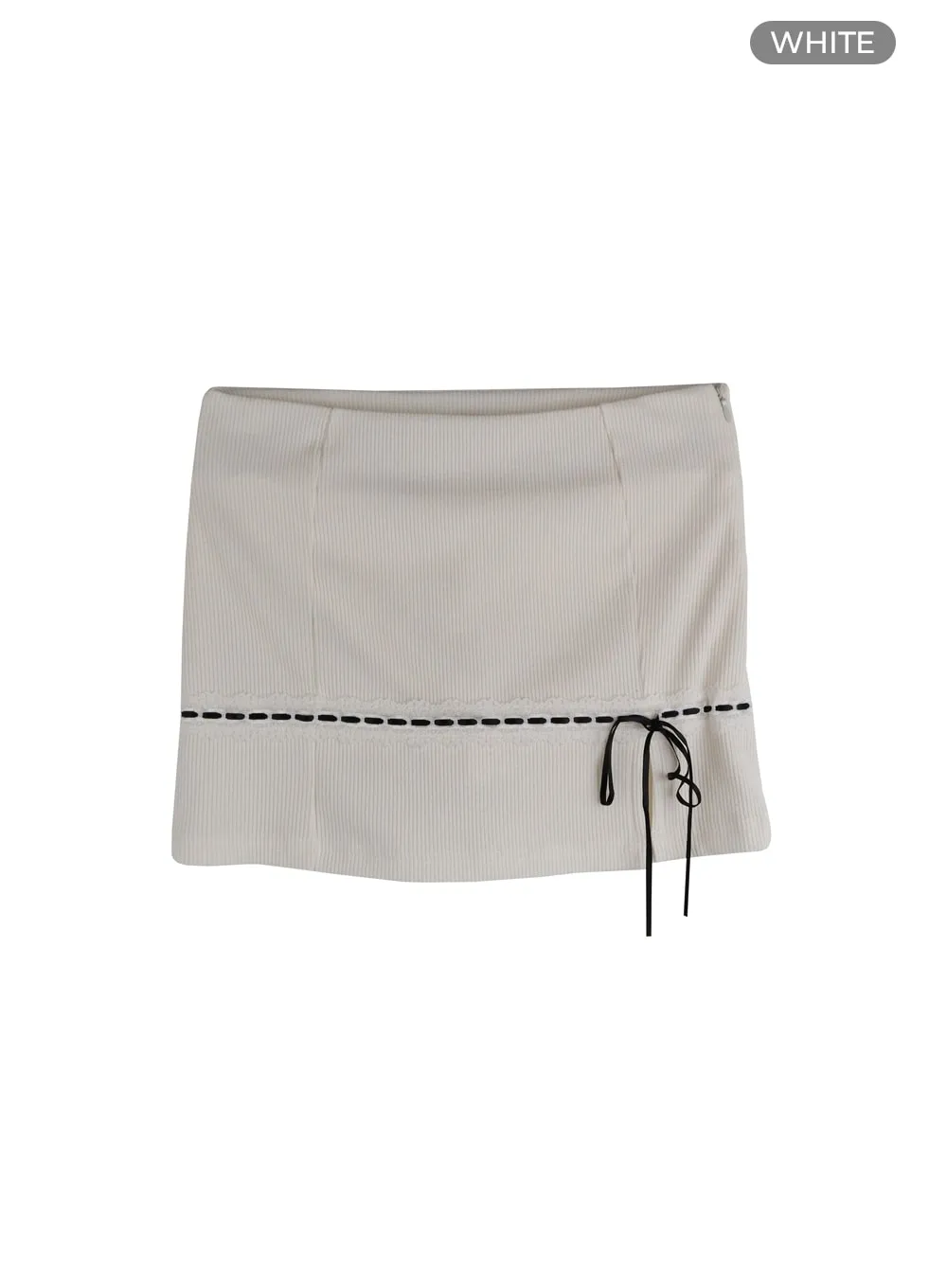 Lace Trim Mini Skirt IM404