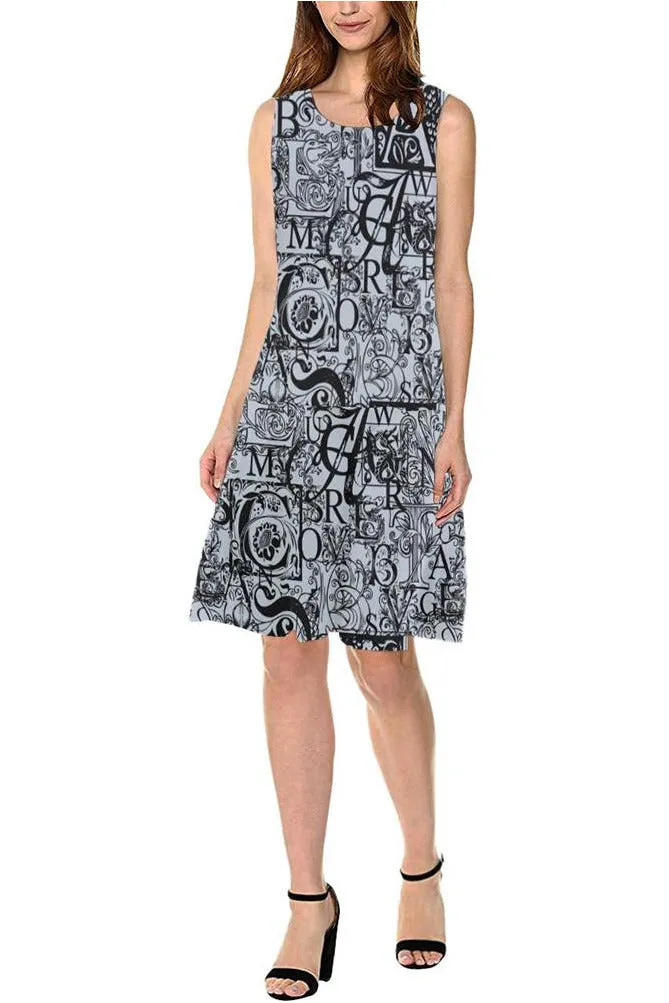 Literary Being Sleeveless Splicing Shift Dress