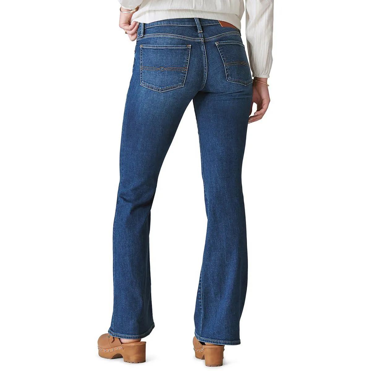 Lucky Brand Womens Mid-Rise Dark Wash Flare Jeans