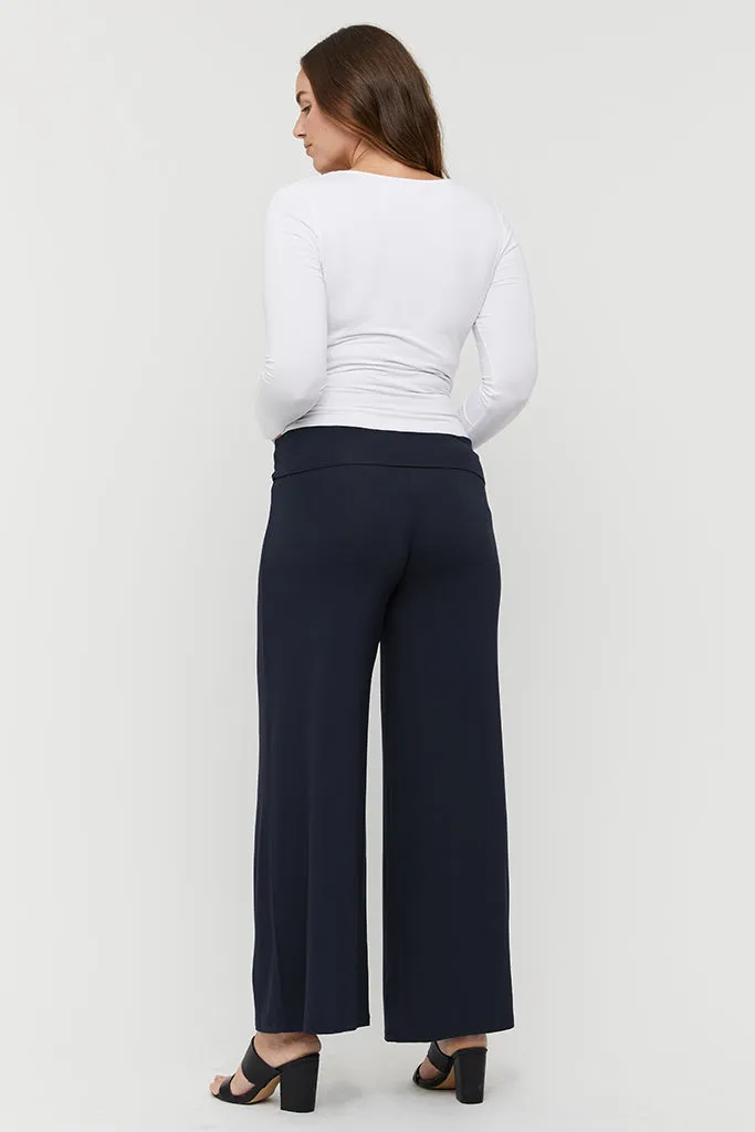 Luxe Wide Leg Pants - Dark Navy