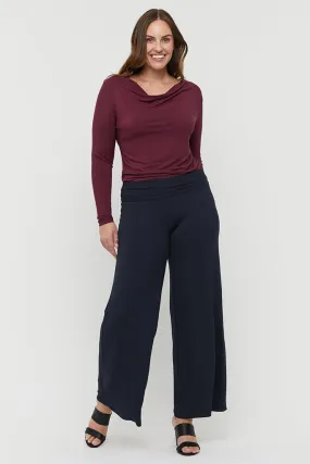 Luxe Wide Leg Pants - Dark Navy