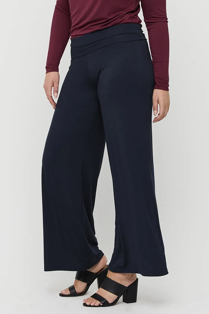 Luxe Wide Leg Pants - Dark Navy