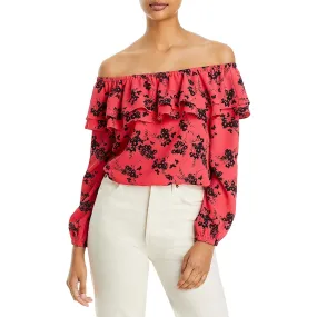 MICHAEL Michael Kors Womens Ruffled Off-The-Shoulder Blouse