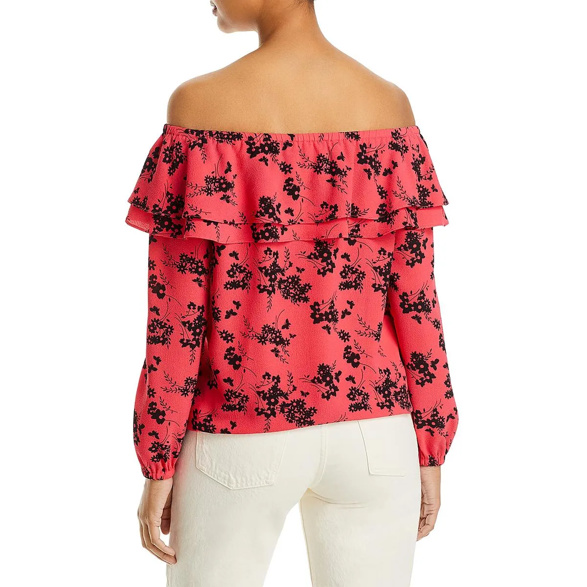 MICHAEL Michael Kors Womens Ruffled Off-The-Shoulder Blouse