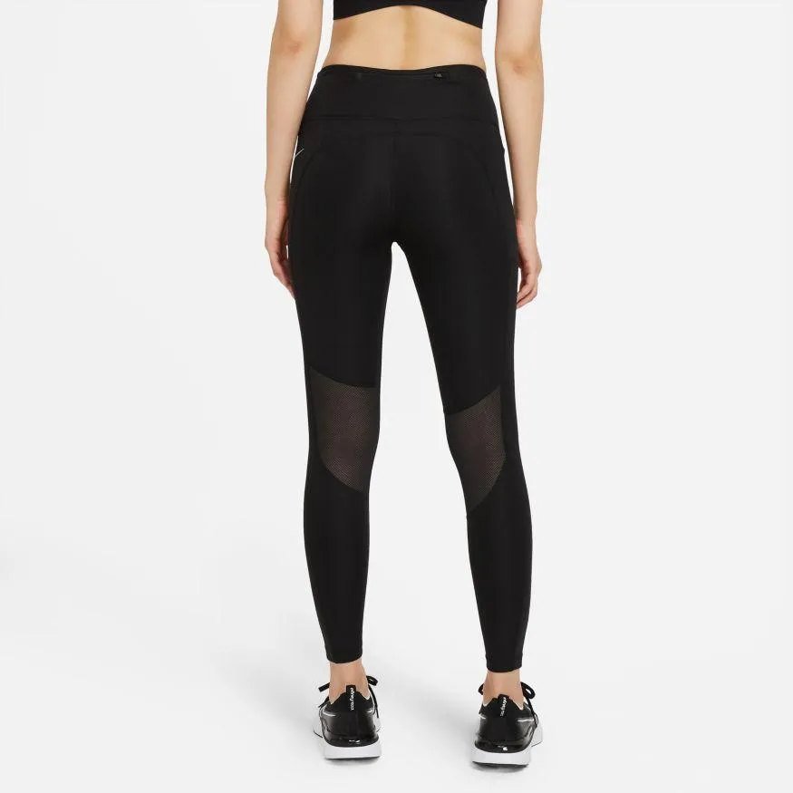 NIKE WOMEN'S EPIC FAST MID-RISE BLACK RUNNING TIGHTS