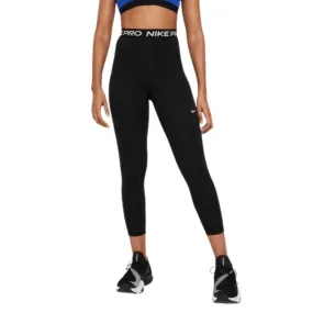 NIKE WOMEN'S PRO 365 HIGH-WAISTED 7/8 MESH PANEL BLACK TIGHTS